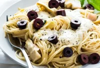 Mediterranean Angel Hair with Artichoke Hearts, Olives, and Fresh Mozzarella