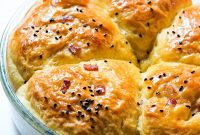Pillowy Pumpkin Bacon Dinner Rolls