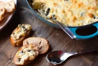 Decadent Four Cheese Spinach Artichoke Dip