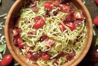 Creamy Avocado Bacon Pesto Pasta