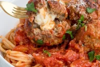 Molten Mozzarella Meatballs