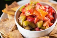 Golden Cinnamon Crisps with Zesty Fruit Salsa