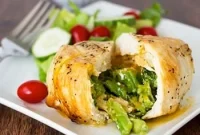 Creamy Broccoli Cheddar Stuffed Chicken Skillet