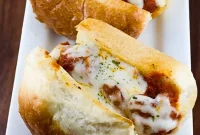 Cheesy Garlic Bread Meatball Melts