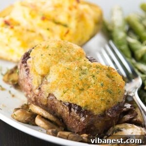 Parmesan Steak Perfection 4 parmesan crusted steak on a plate