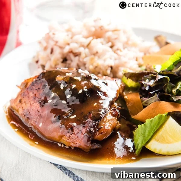 Close-up of baked Coca-Cola chicken with rich sauce