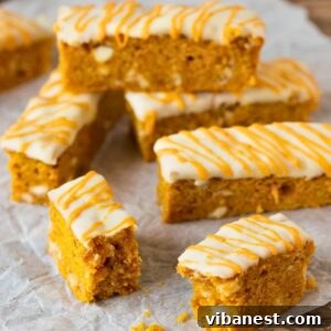 pumpkin blondie fingers with white chocolate