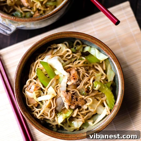 Ingredients for 25-Minute Chicken Chow Mein laid out