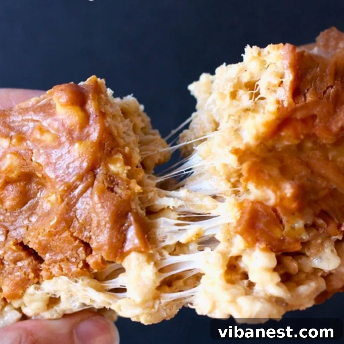 Pumpkin Caramel Crunch Bars 2 Delicious Pumpkin Caramel Rice Krispie Treats ready for serving
