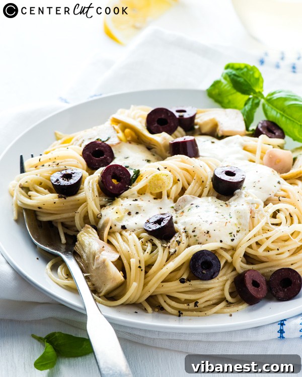 angel-hair-pasta-with-olive-artichoke-mozzarella-2.jpg angel hair pasta with olive artichoke mozzarella 2