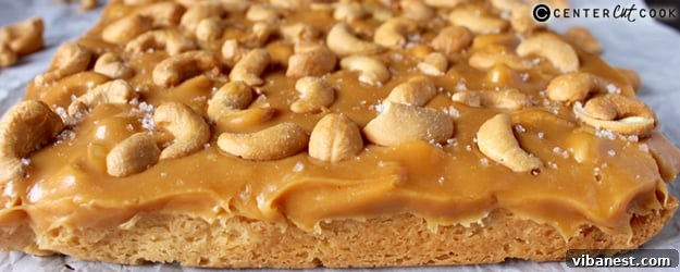 Delicious Homemade Caramel Cashew Bars with a Buttery Shortbread Crust