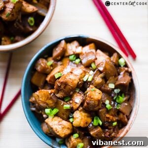 bowl of Spicy Chicken and Eggplant Stir Fry