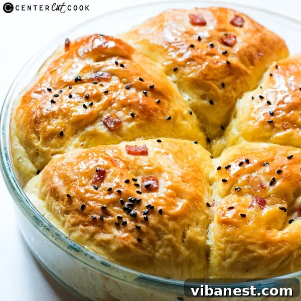 soft pumpkin bacon dinner rolls 3