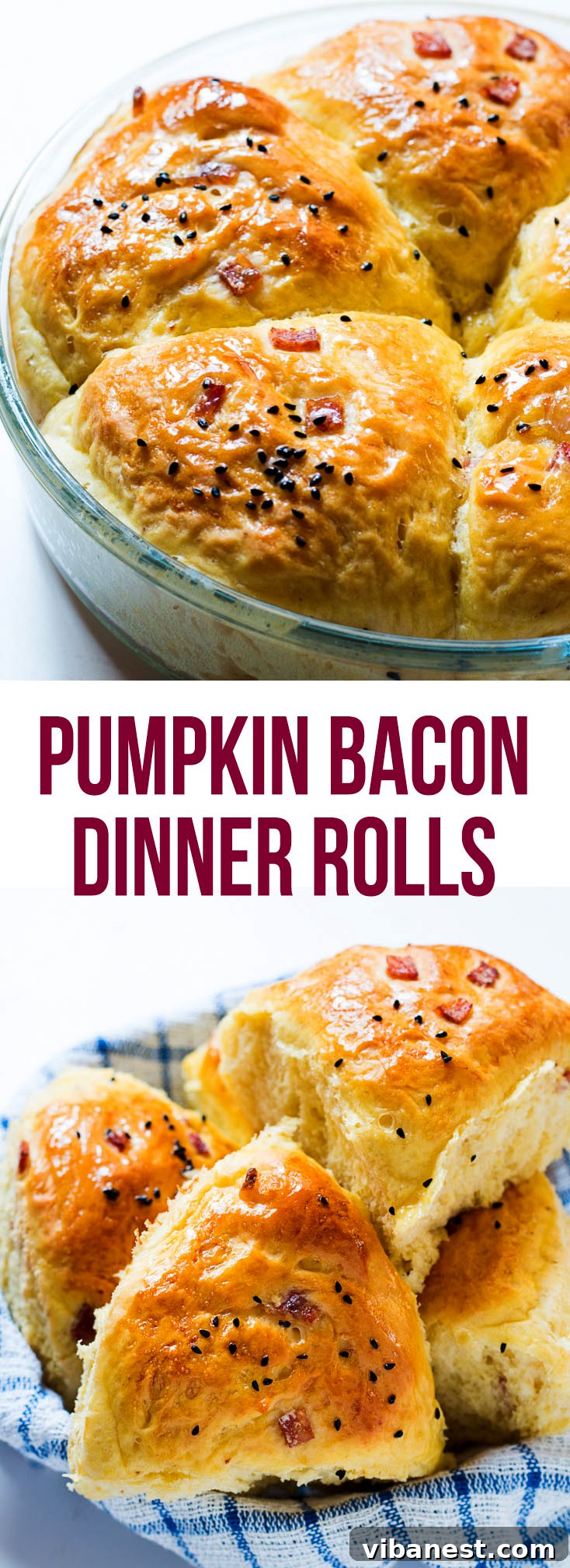 soft pumpkin bacon dinner rolls pin