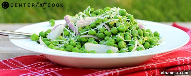 Delicious Parmesan Peas with Shallots and Lemon, perfectly cooked and ready to serve