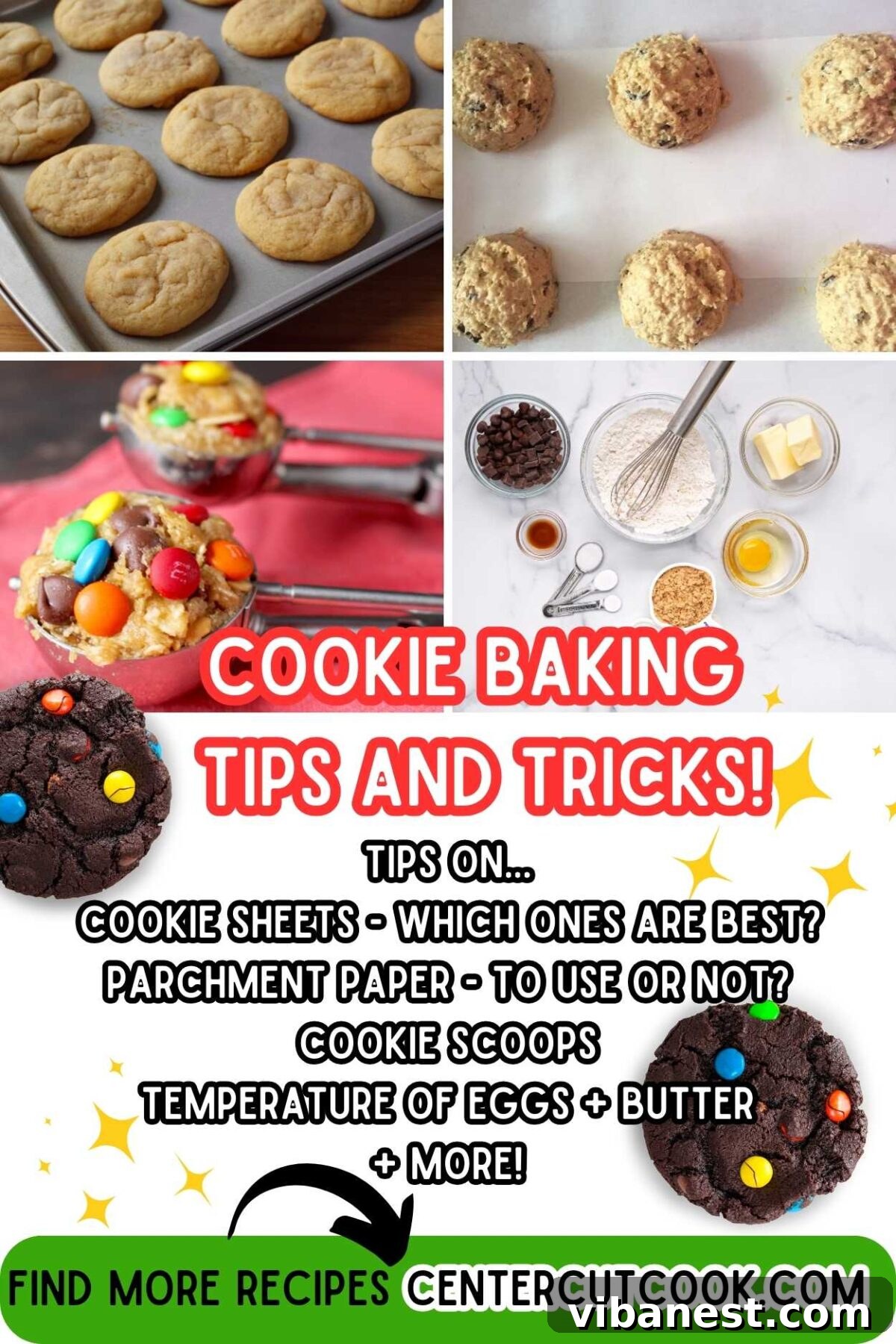 Crafting Perfect Cookies 3 A delightful array of various cookies, including chocolate chip, sugar cookies, and more, artfully arranged on a cooling rack, accompanied by a small bowl of milk, showcasing the delicious results of successful cookie baking.