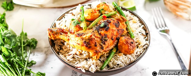 Delicious Curry Roast Chicken with creamy coconut milk and golden potatoes