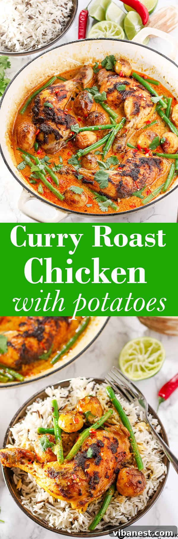 Curry Roast Chicken Pin - full dish with garnishes