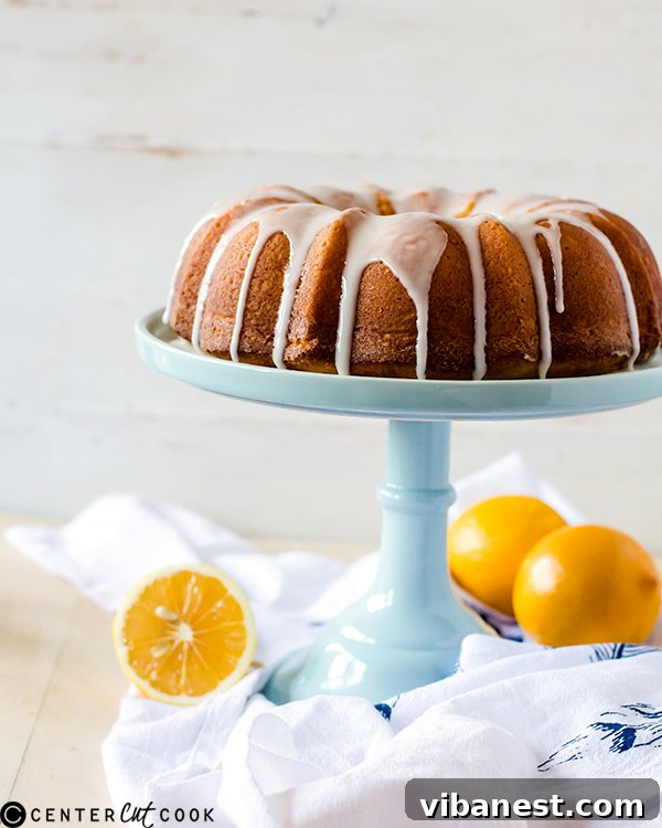 Whole Iced Meyer Lemon Pound Cake Delicious whole Iced Meyer Lemon Pound Cake with drizzled icing