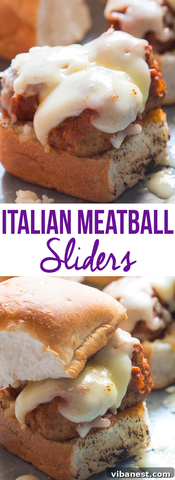 cheesy italian meatball sliders pin