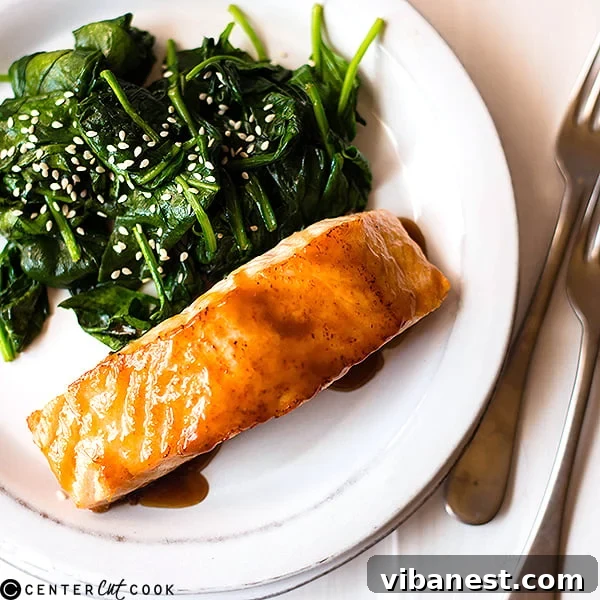 Close-up of Easy Honey Glazed Salmon with Herbs