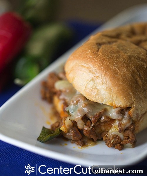Mexican Sloppy Joes 5.jpg Finished Mexican Sloppy Joes with melted cheese