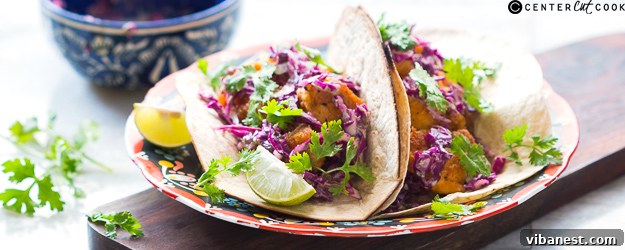 fish tacos minty yogurt red cabbage slaw 1