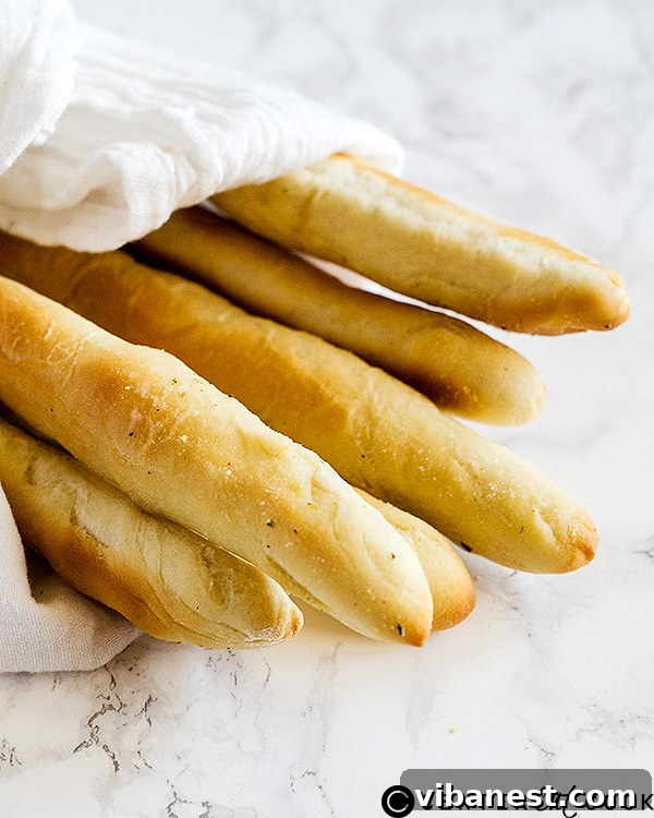 Garlic Butter Breadsticks Ready Freshly baked homemade garlic butter breadsticks ready to serve