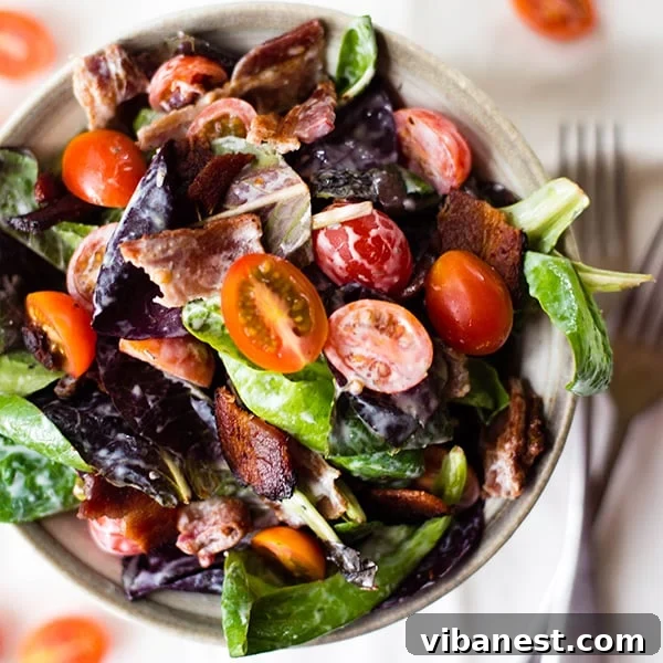 BLT Salad Ready finished BLT salad ready to be served