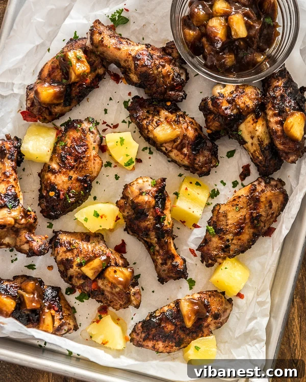 Grilled Chicken Wings with Fresh Pineapple Sauce