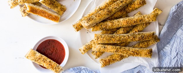 Golden-brown homemade Pizza Hut style breadsticks ready to be served