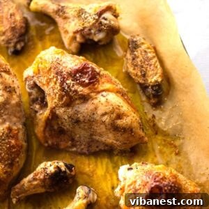 baked chicken on a baking sheet