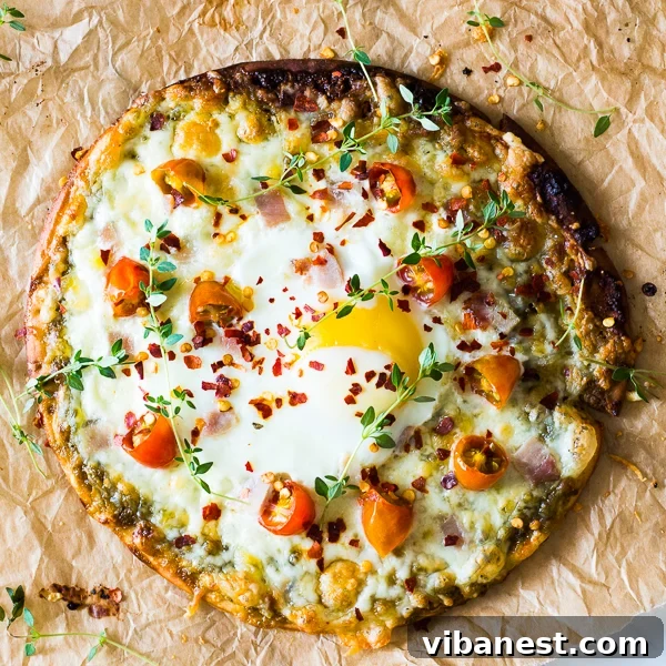 Bacon Egg Breakfast Pizza - Recipe Image Ready-to-Serve Bacon Egg Breakfast Pizza Slice
