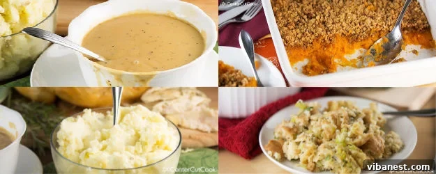 best-thanksgiving-sides.jpg A festive Thanksgiving spread with a variety of perfectly prepared side dishes, emphasizing the bounty and deliciousness of the holiday meal.