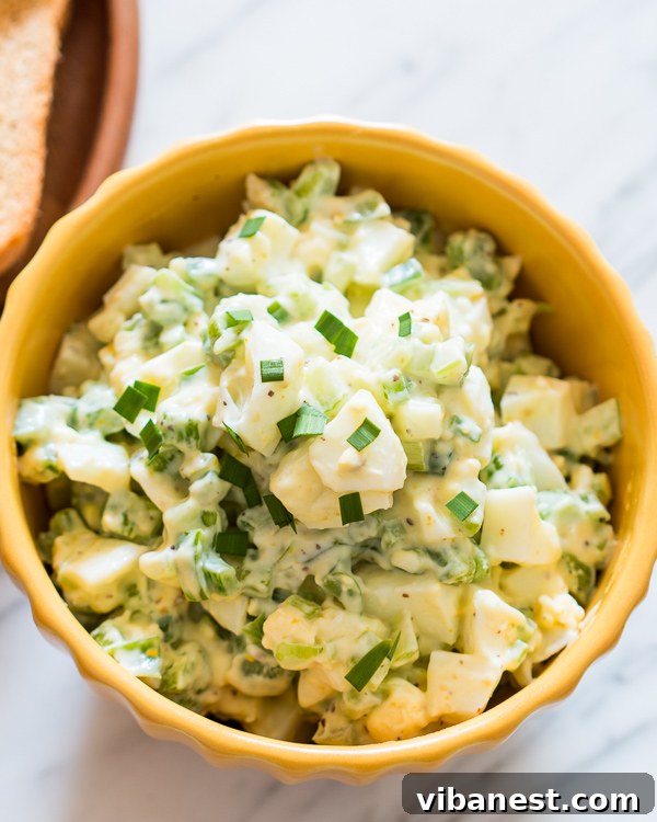 Egg Salad with a Twist Creamy egg salad with vibrant green bell pepper pieces