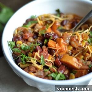 Hearty Instant Pot Sweet Potato Vegetarian Chili 2 bowl of instant pot vegetarian chili