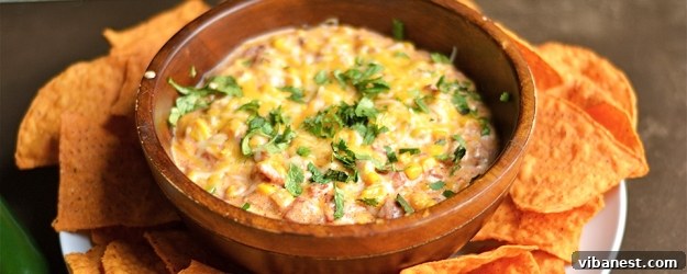 Instant Pot Cheesy Southwest Corn Bacon Dip, perfect for game day appetizer
