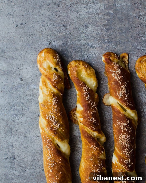 cheesy-pretzel-twists-2.jpg Close-up of freshly baked cheesy pretzel twists, showcasing their golden crust and visible melted cheese.