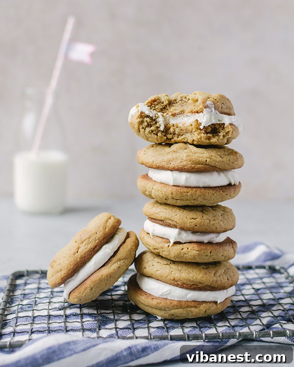 Close-up of baked peanut butter cookies cooling on a rack