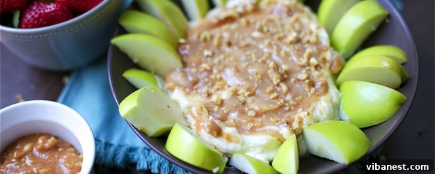Caramel Apple Pecan Cheesecake Dip, a creamy and sweet no-bake dessert perfect for parties