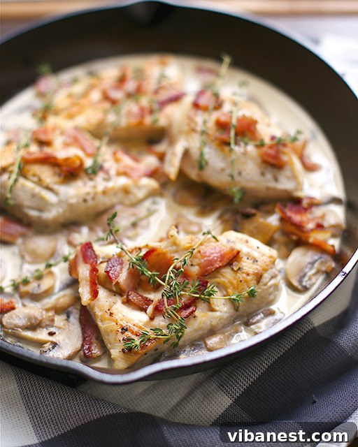 creamy skillet chicken bacon with sauce