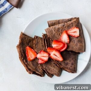 chocolate crepes with strawberries