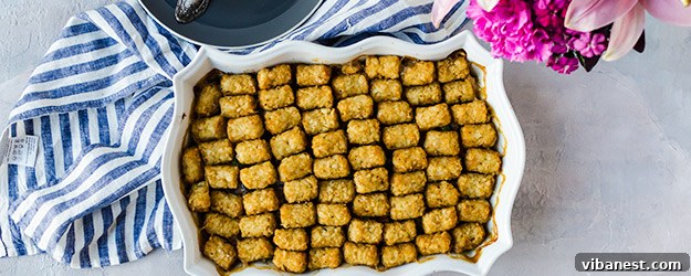turkey tater tot casserole golden brown