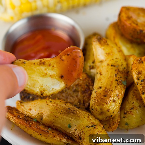 easy-oven-roasted-fingerling-potatoes-5.jpg A vibrant bowl of roasted fingerling potatoes, garnished with fresh herbs, ready to be served.
