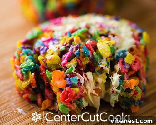 Sliced Rainbow Rice Krispie Pinwheels Ready to Serve Freshly sliced Rainbow Rice Krispie Pinwheels displayed on a wooden cutting board, highlighting their vibrant colors