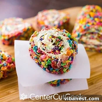 Final presentation of Rainbow Rice Krispie Pinwheels, beautifully arranged and ready for serving