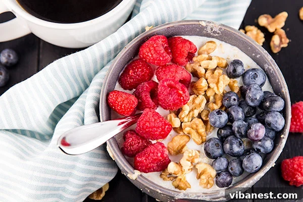 how-to-make-oatmeal-in-the-microwave-2.jpg Healthy and colorful microwave oatmeal topped with fresh fruits and crunchy nuts, a perfect balanced breakfast.