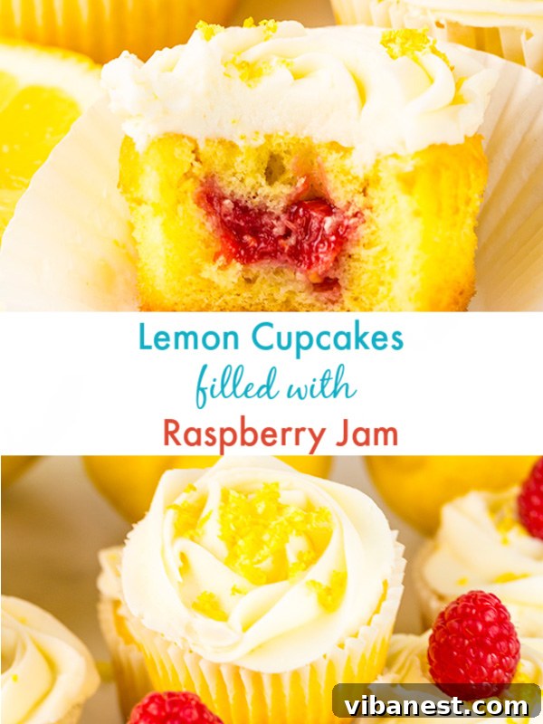 lemon-cupcakes-raspberry-jam-filling-2.jpg Fluffy Lemon Cupcakes with Raspberry Jam Center