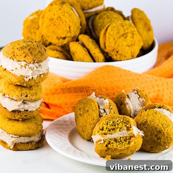 Ingredients for pumpkin whoopie pies laid out, showing butter, sugar, pumpkin, and spices