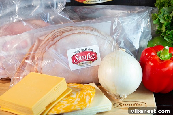 DIY Sub Sandwich Bar Setup Fresh ingredients laid out for a customizable sub sandwich bar